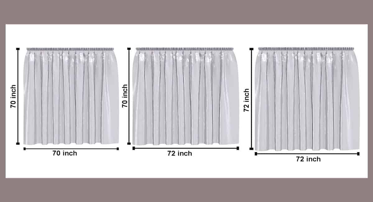 thumbnail image 2 of Evideco Stall Shower Curtain Half Size - 72x48 Inch, Polyester With 8 Rings, Waterproof 2 of 2
