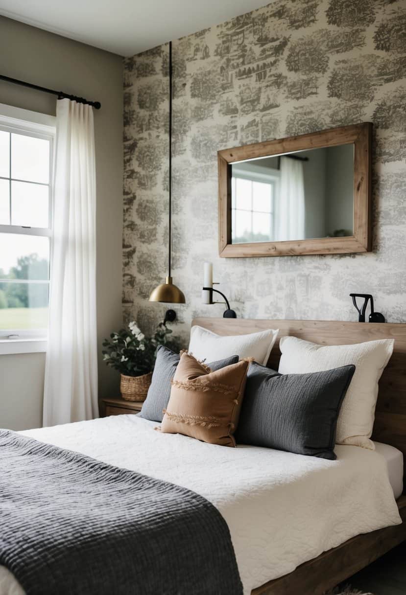 10 Modern Farmhouse Bedroom Accent Wall Ideas - My Home My Globe