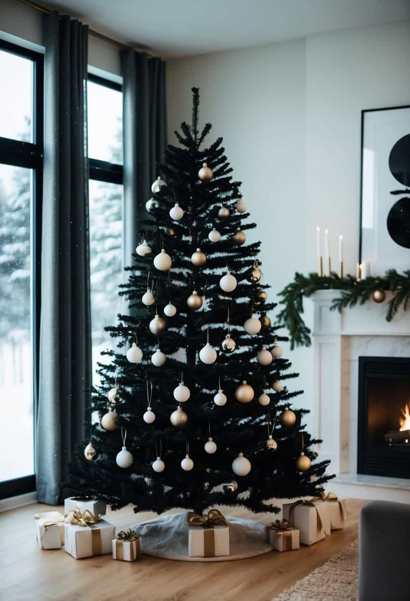 20 Easy Black Christmas Tree Ideas