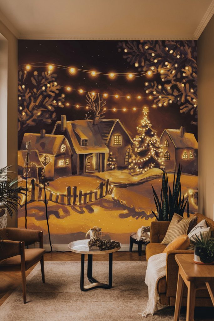 a-room-with-a-wallpaper-of-a-christmas-village-at--ZleHfj4BTpCYeYgR_kDQSg-WiU2A5xbRGuCyjlSlPi7hg