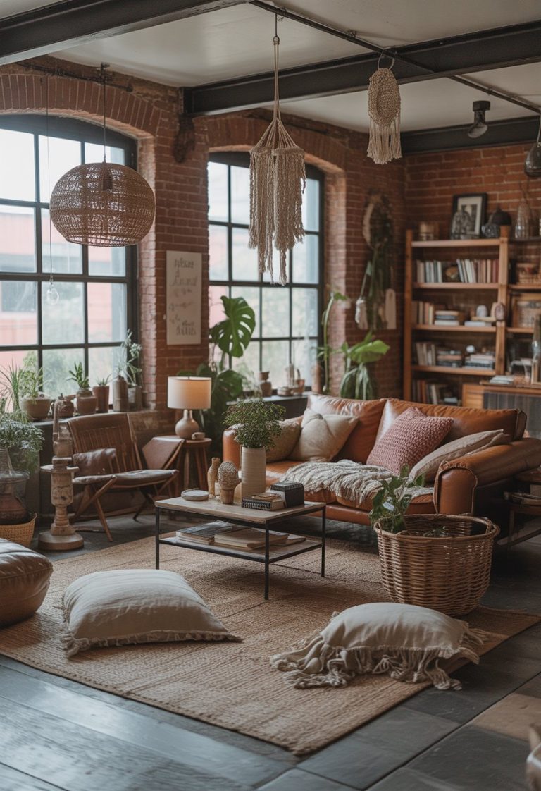 20 Boho Industrial Living Room Decor Ideas - My Home My Globe