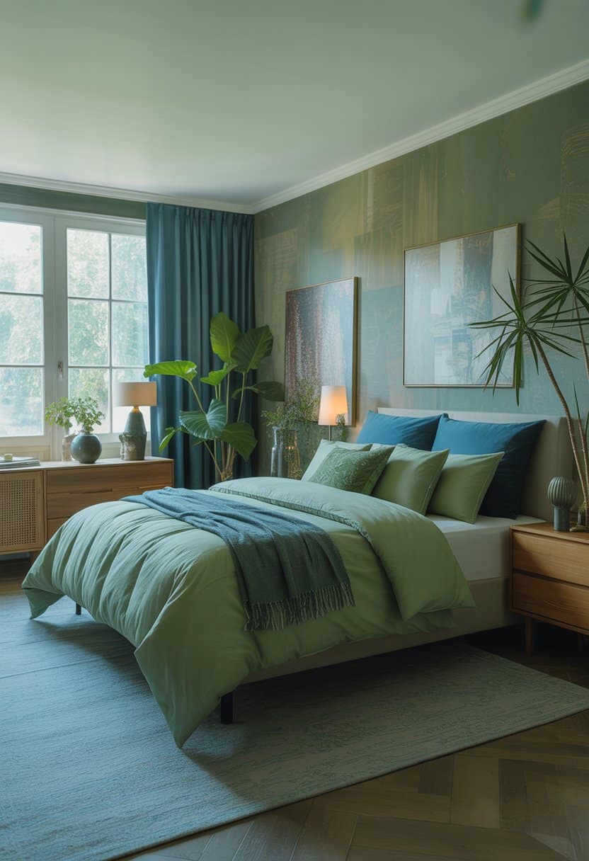 10 Green and Blue Master Bedrooms Decor Ideas