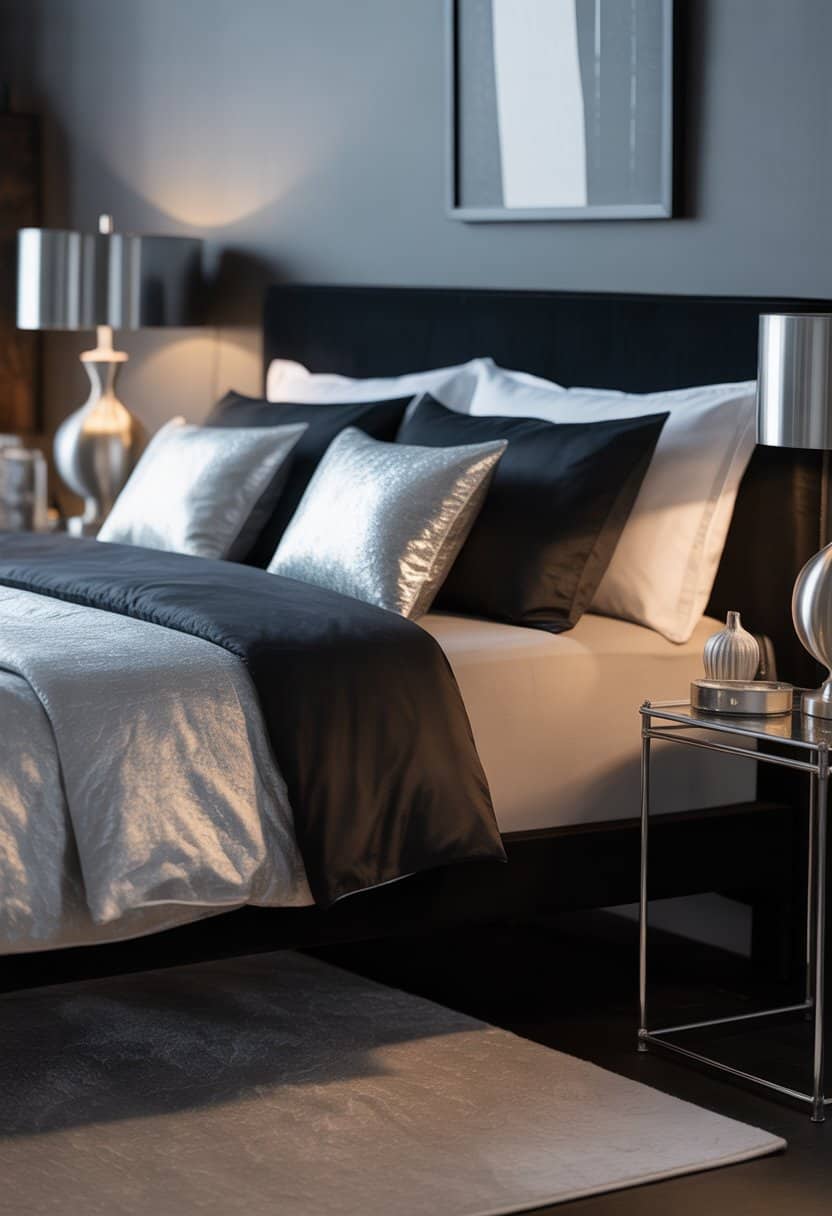 15 Sleek Black and Silver Bedroom Decor Inspirations