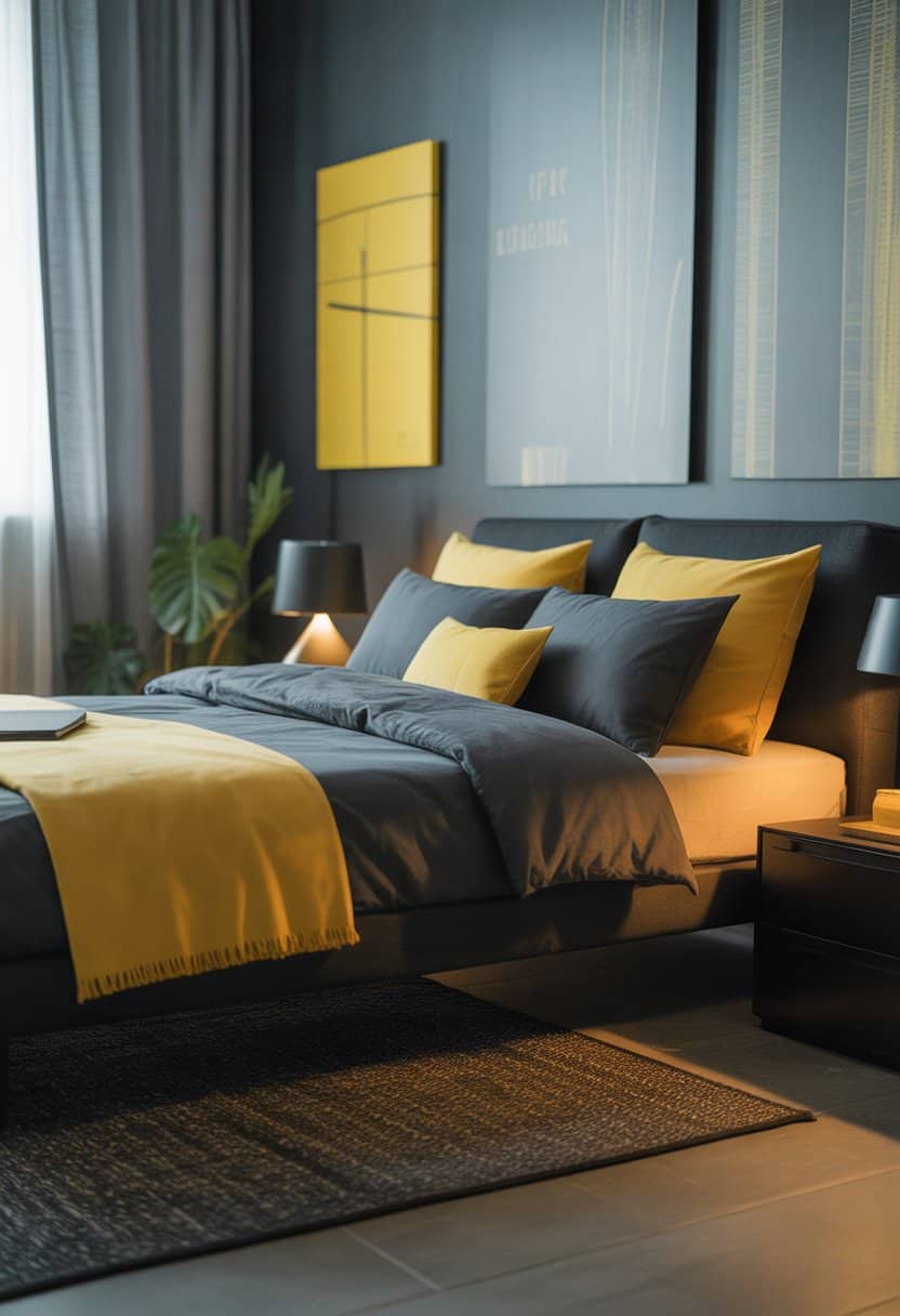 15 Vibrant Black and Yellow Bedroom Decor Inspirations