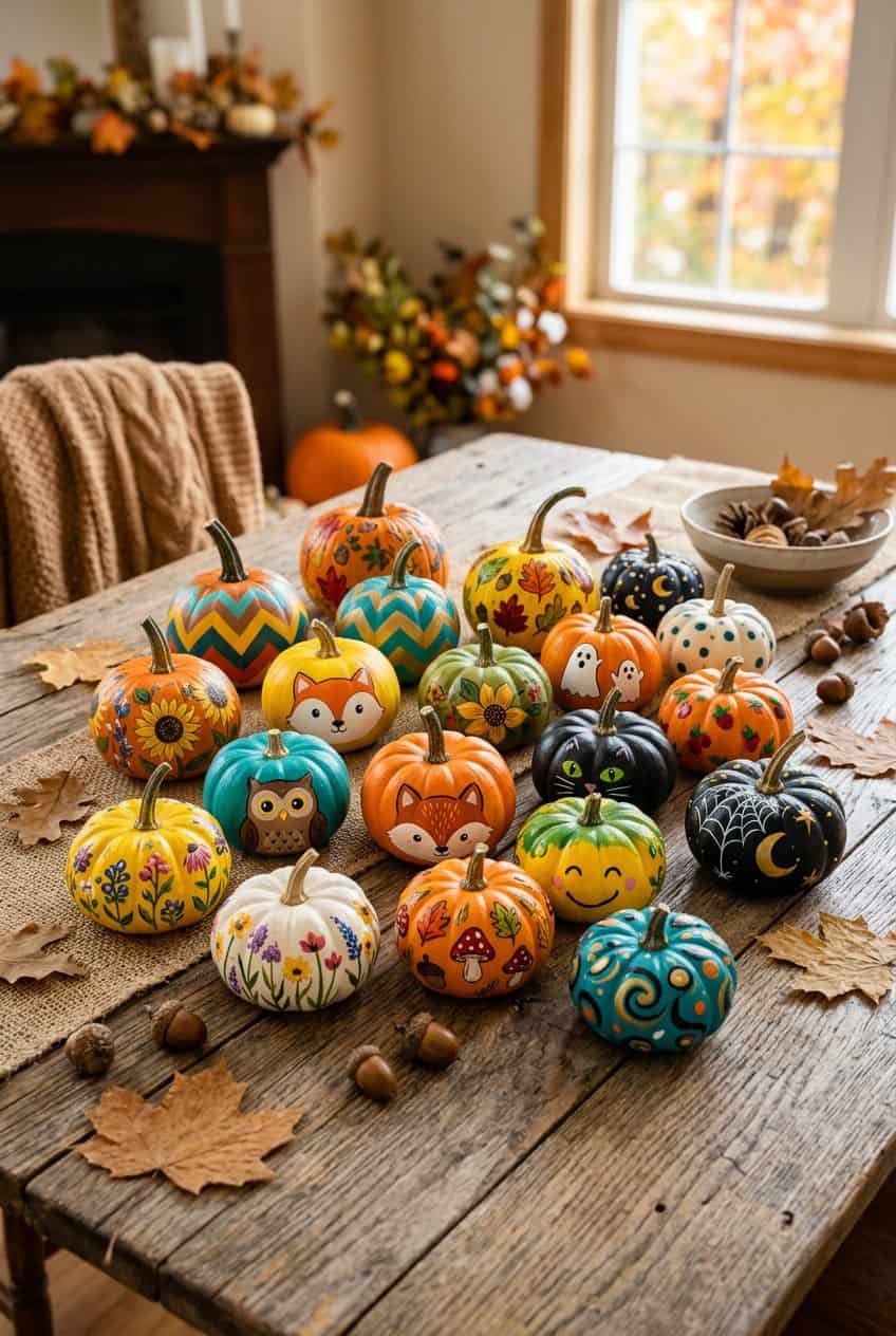 15 Mini Pumpkin Painting Ideas for Fall Decor