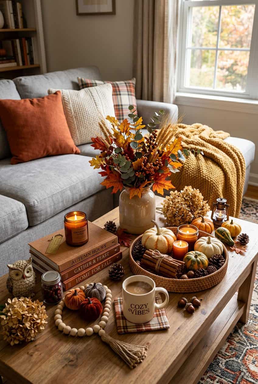 17 Fall Coffee Table Decor Ideas for Cozy Living Rooms