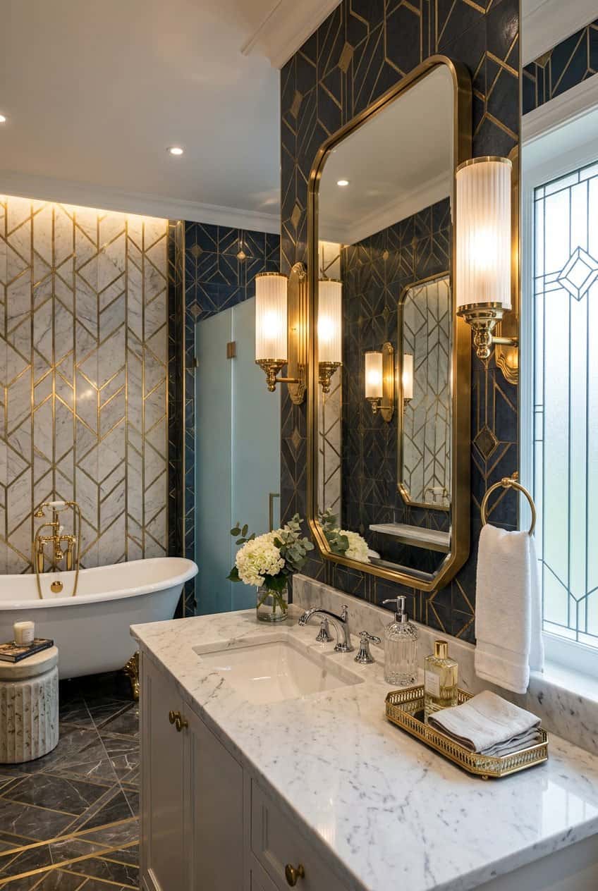 20 Art Deco Bathroom Lighting Ideas To Glam Up Your Space