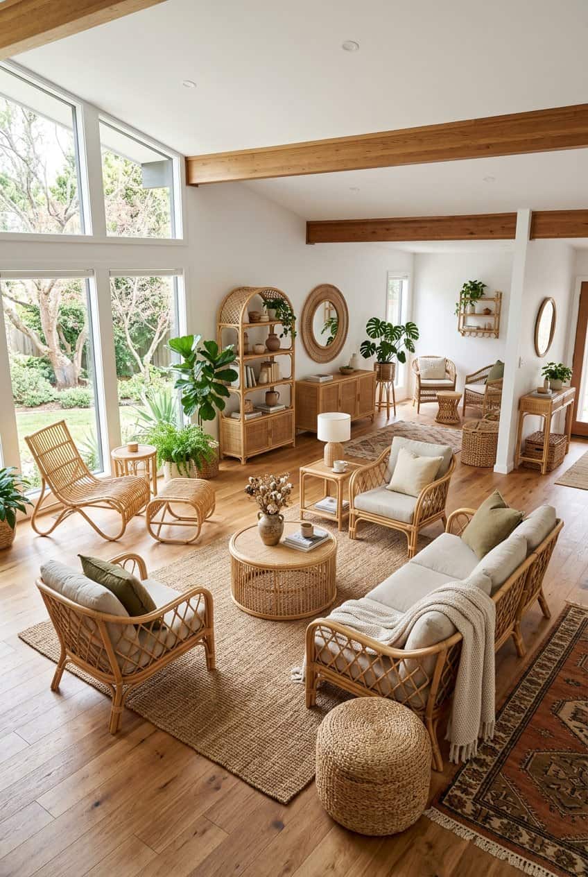 21 Rattan Furniture Ideas for Living Rooms