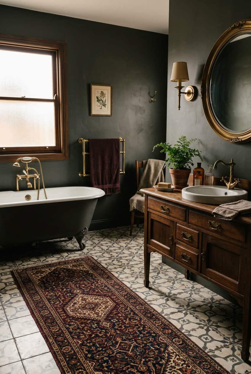 20 Moody Vintage Bathroom Ideas for Timeless Drama