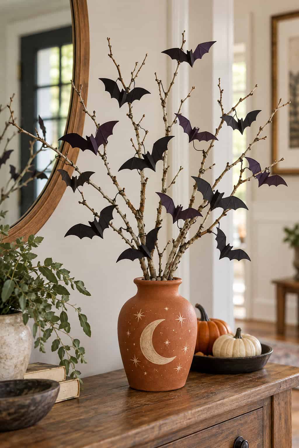 How to Make a Halloween Bat Branch Vase