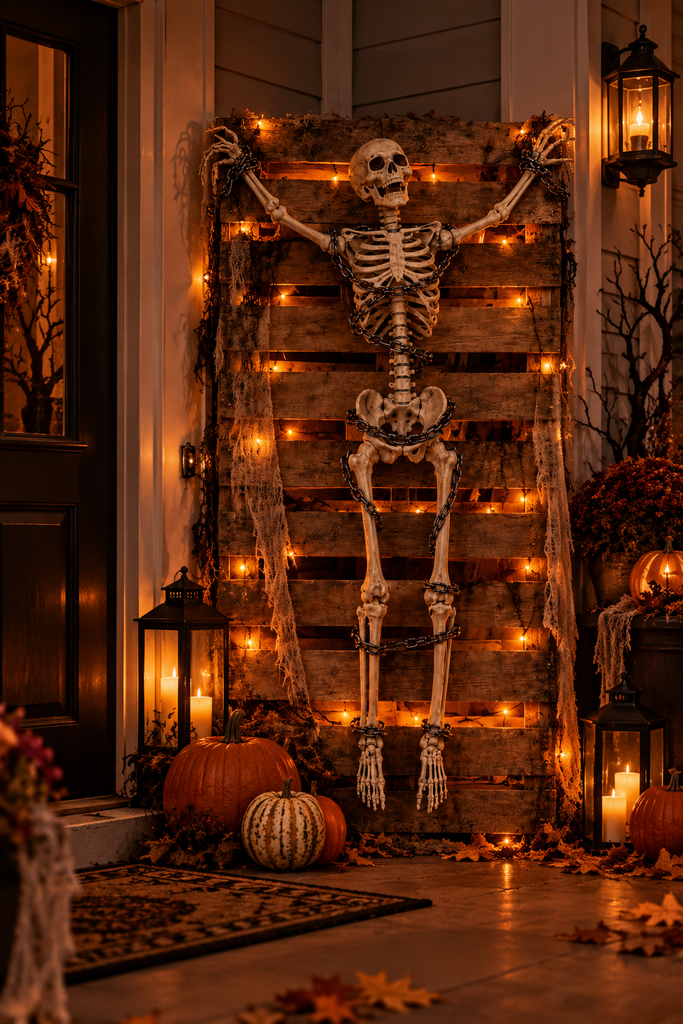 Chained Skeleton on an Upright Pallet