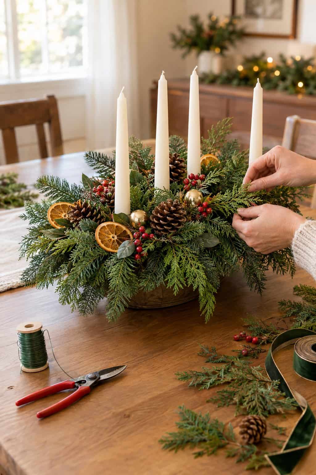 How to Make a DIY Christmas Centerpiece for Your Table