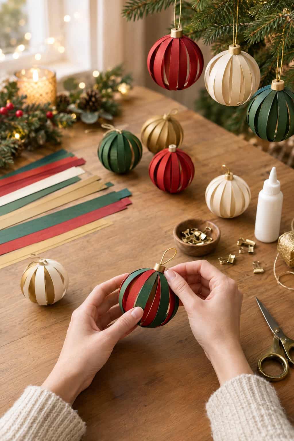 How to Make DIY Paper Christmas Baubles: Easy 3D Ornaments