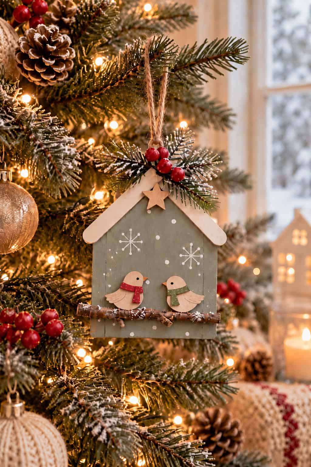 How to Make a Popsicle Stick Gingerbread House Ornament