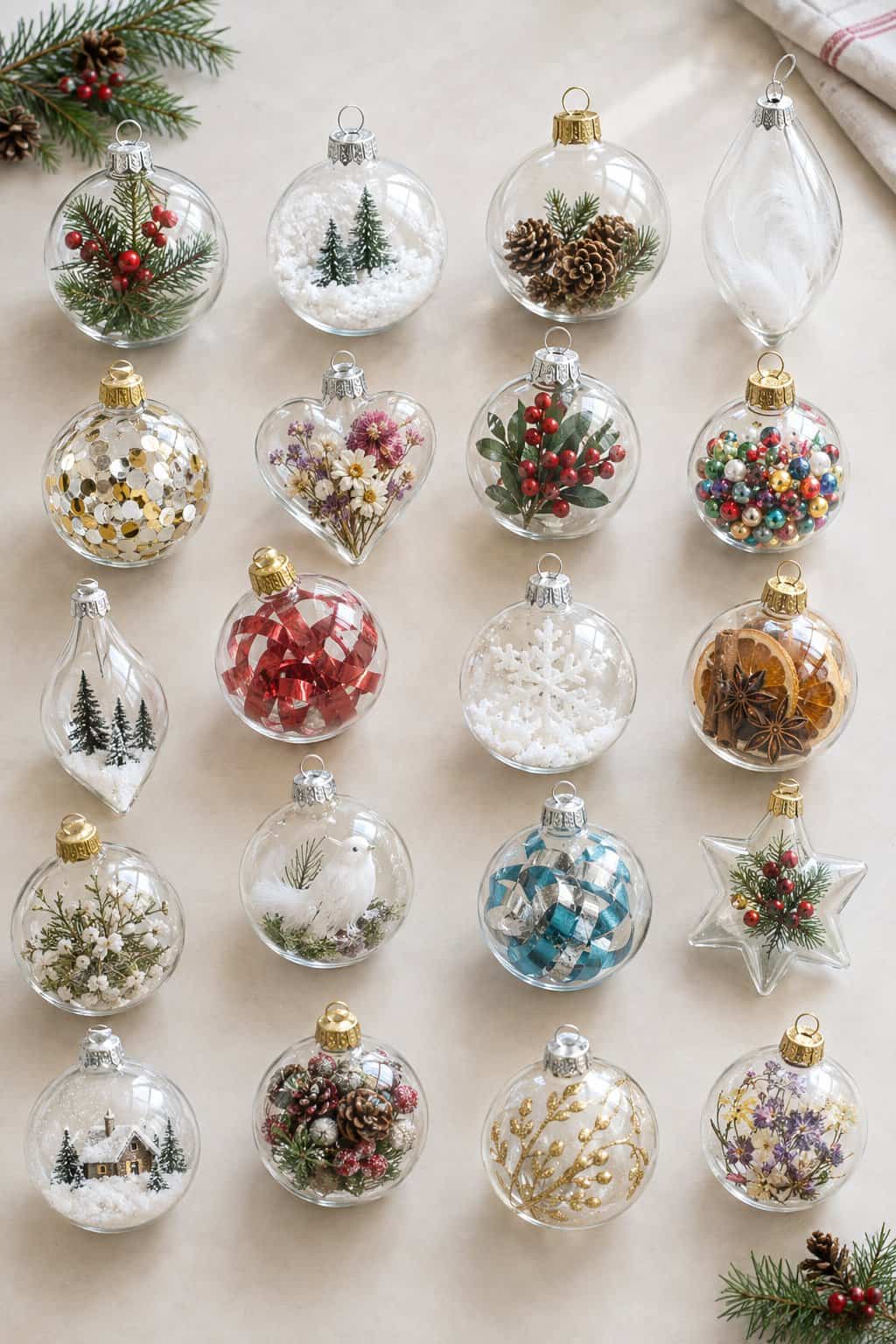 20 Clear Ornament Ideas to Make Your Tree Personal